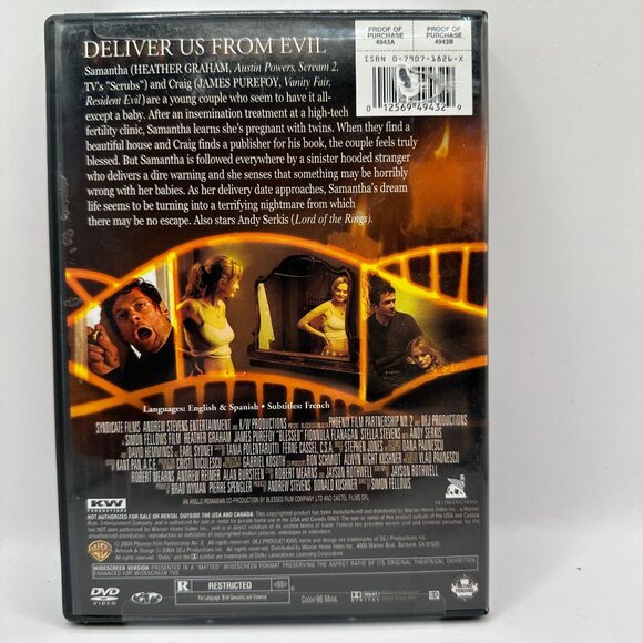 Blessed DVD - Heather Graham & James Purefoy Horror Thriller Movie - Picture 2 of 3